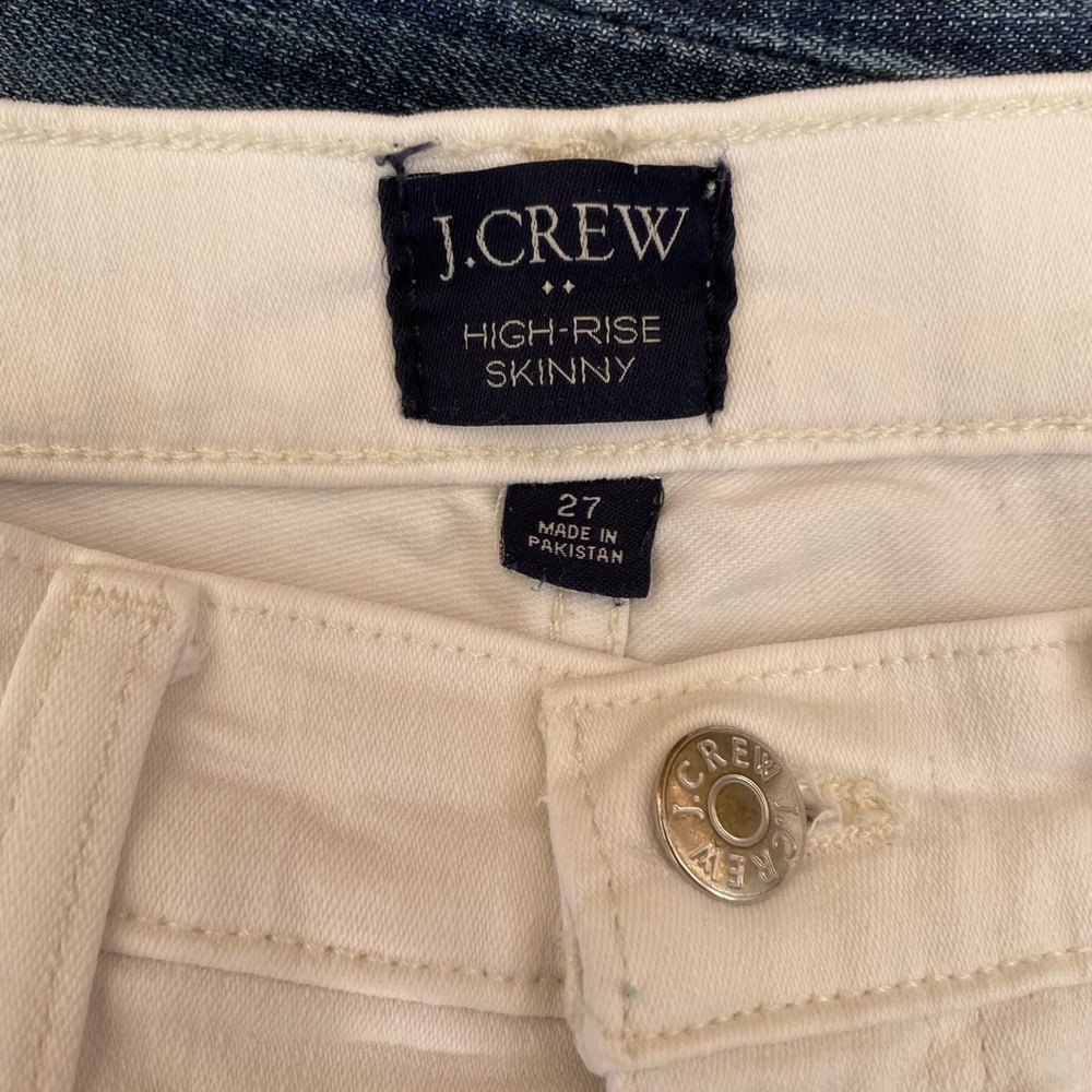 J Crew high rise skinny jeans white 27